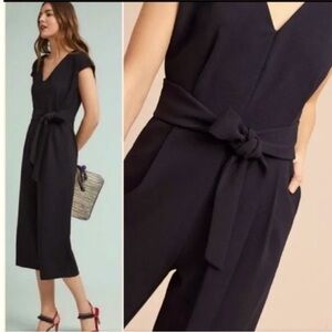 Anthropologie Ett:Twa Cropped Black Jumpsuit - size M